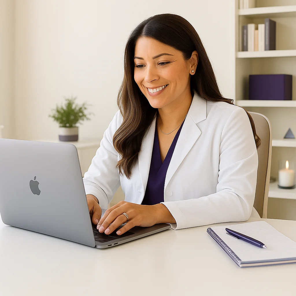 A licensed provider reviewing a treatment plan